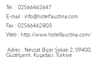 Faustina Hotel & Spa iletiim bilgileri